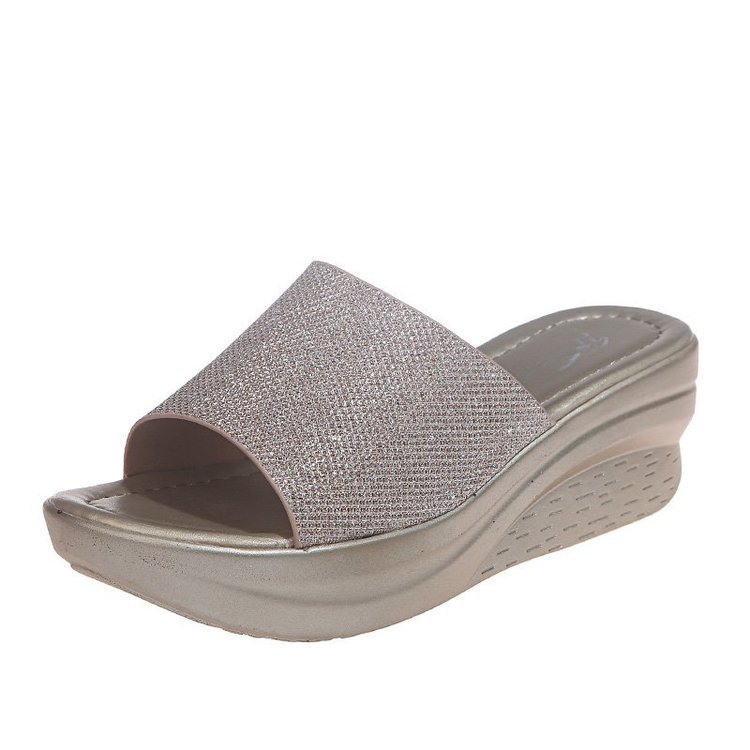 NEW Women Slippers Fashion Simple Style Designer Shoes Thick Sole Slng Heel Indoor Wear Versatile Triple Gold Black Champagne Free shipping