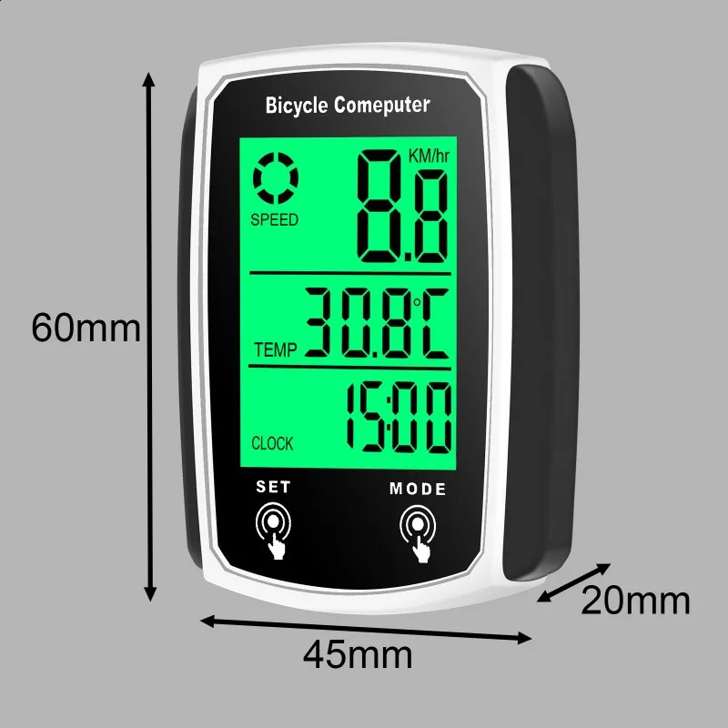 Bicycle Computer Bike Night Vision Stopwatch Wired Waterproof Speedometer Odometer Cycling Speed Counter Bicycle Accessories 241216