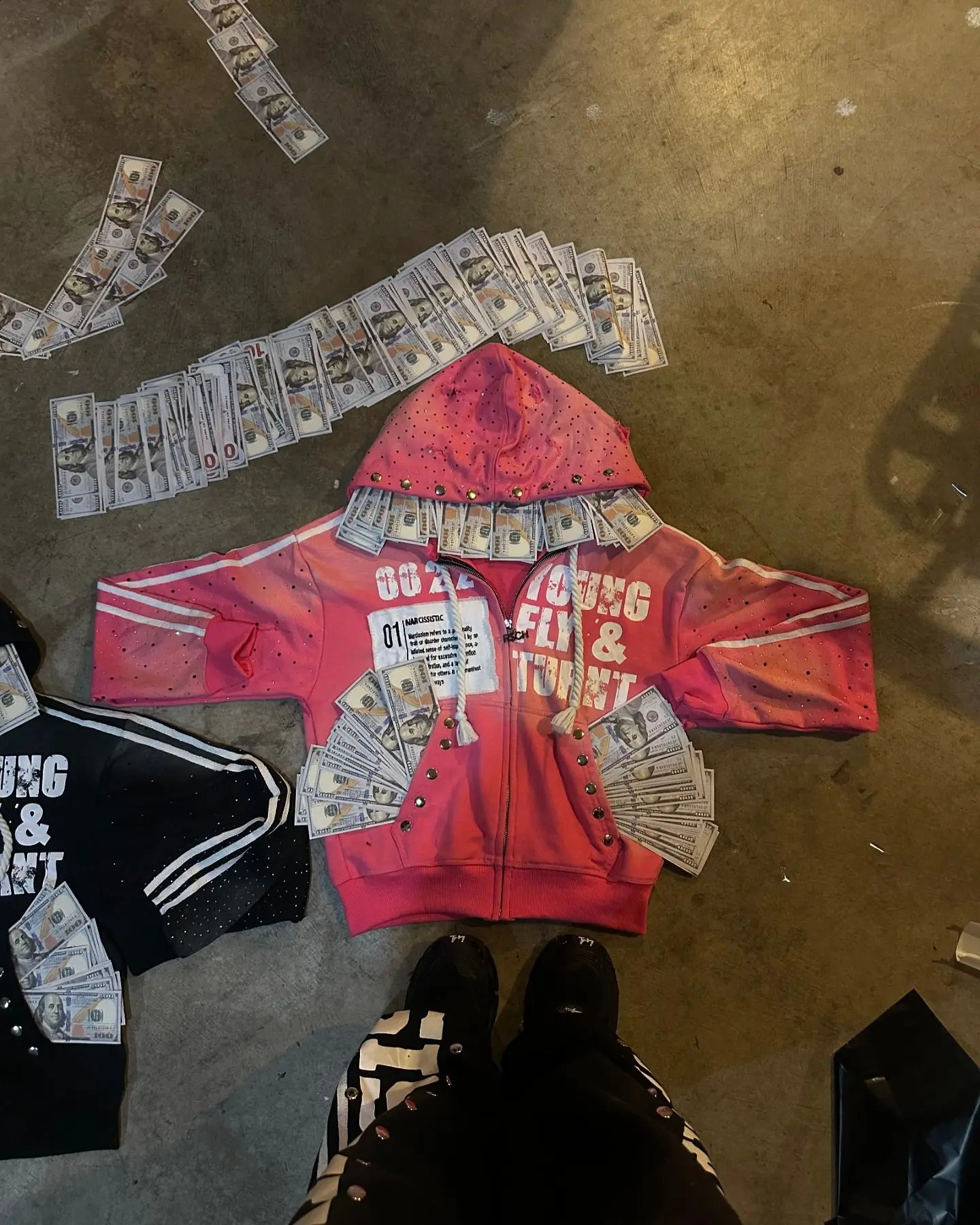 Y2k Sportswear Two Piece Set Men and Women Hip Hop Harajuku Retro Patch Print Oversized Hoodie Sweatshirt Punk Casual Sweatpants 241217