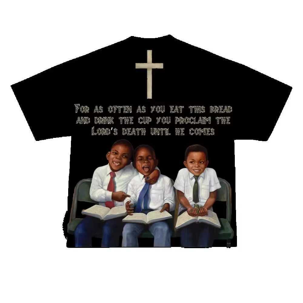 Women's T-Shirt Vintage Children First Sunday Print Graphic Cotton T-Shirt Men Y2K Short Slves Vintage Oversize Tshirt Strtwear Women Tops Y24121