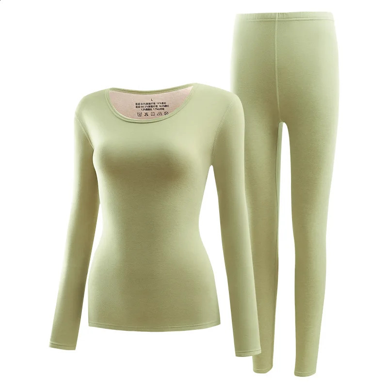 Couple Cashmere Silk Thermal Underwear Round Neck Traceless Autumn Winter Warm suit Heating Autumn Long home Clothes Pants 241216