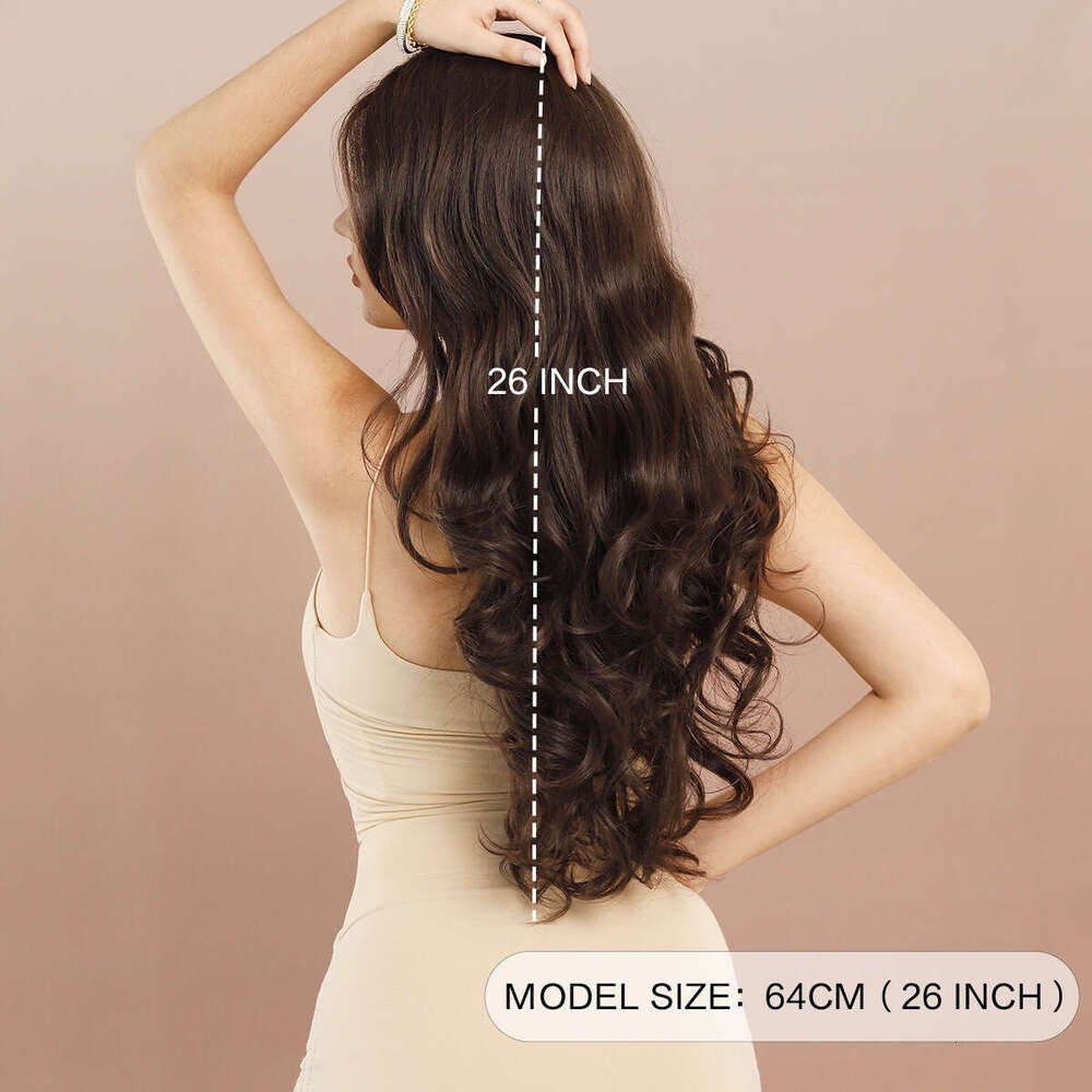 Small T Lace Wig For Women, Black Tea Color, Big Waves, Long Curly Hair, Synthetic Hair T-Part Lace Wig Kq9 Kq9