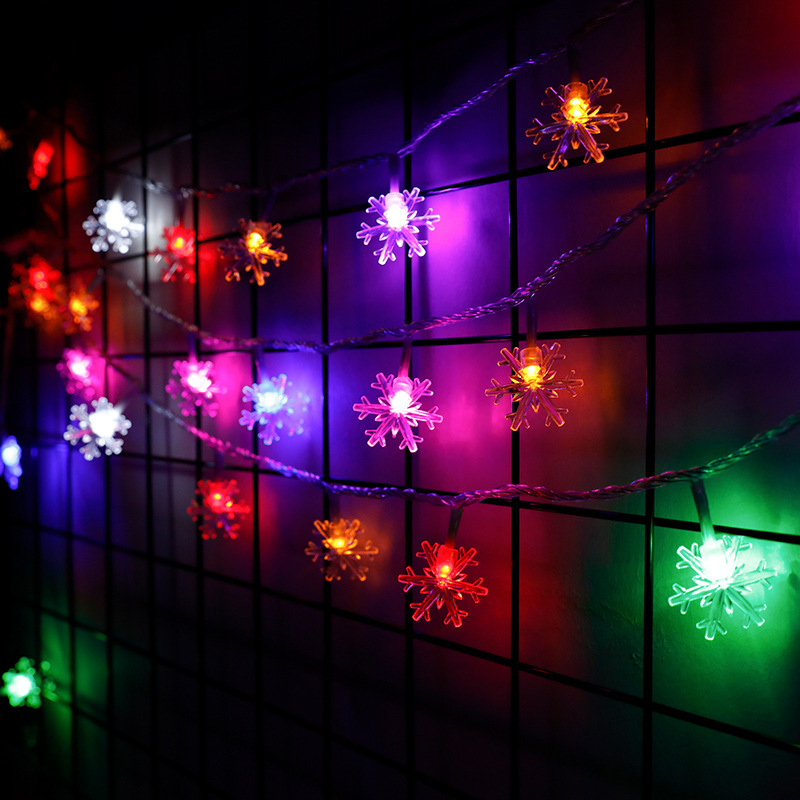 Christmas Festival Decorative LED Snowflake Lights with Rechargeable Battery Pack