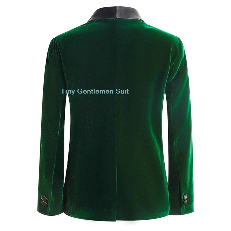 Mens formal green velvet suit childrens wedding ball party pography costume childrens jacket pants bow tie set 241216