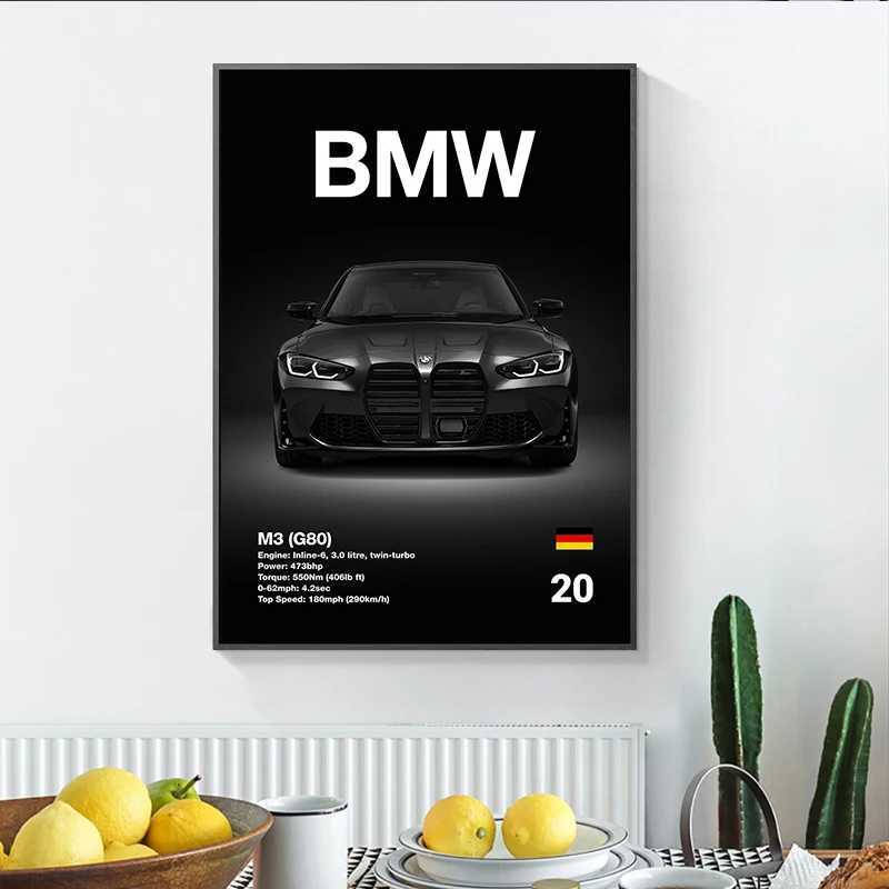 Automotive BMW Car Photography Posters BMW Series Sport Car Prints Canvas Painting Wall Art Pictures Home Living RoomXJ2411216