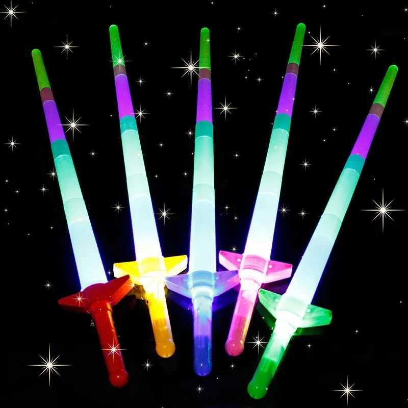 10/20 pieces of 4-section expandable LED luminous sword childrens toy luminous stick concert party prop colorful luminous stick X241217