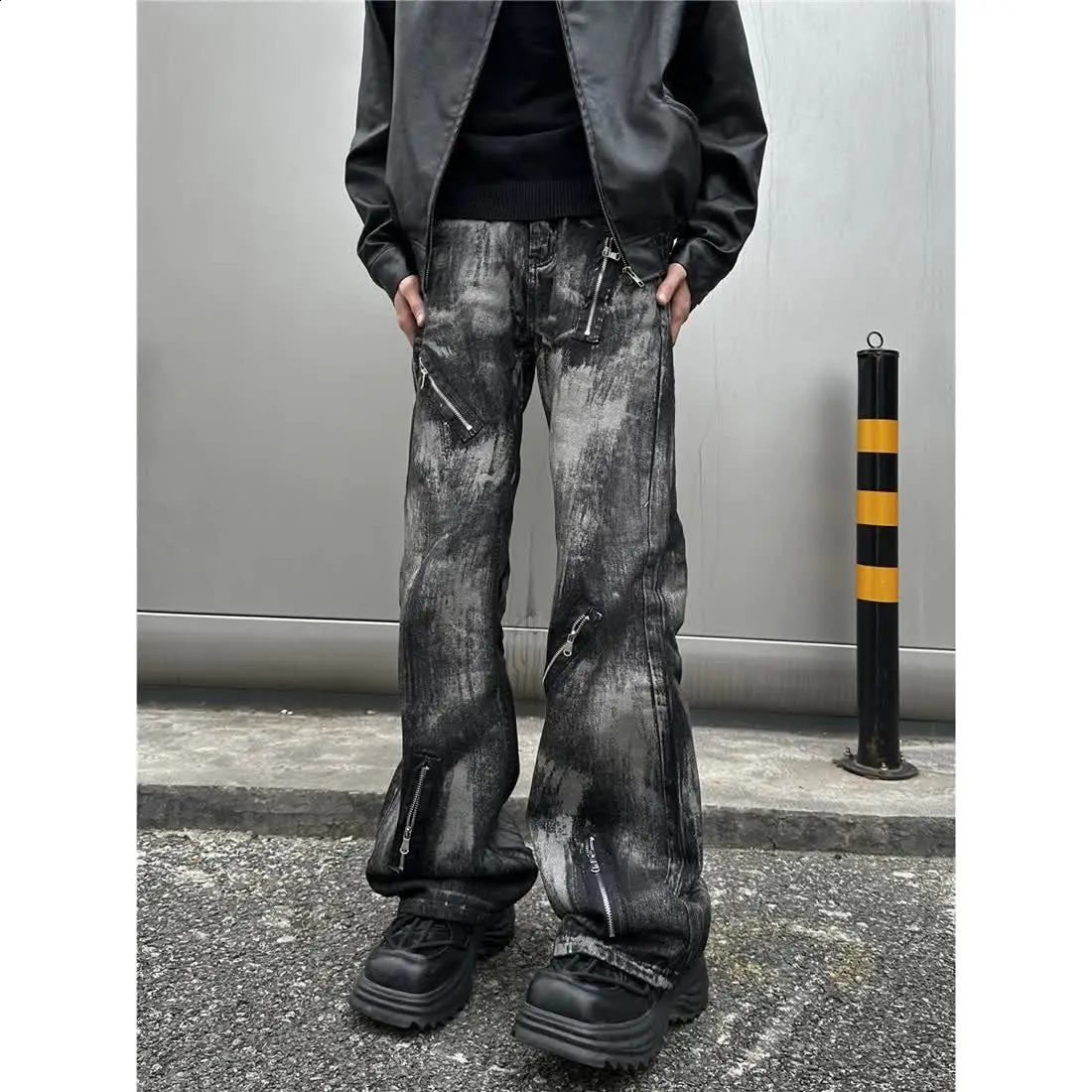 American Spring and Autumn Street Men and Women Trendy Personalized Straight leg Jeans Couple Loose Retro Casual Pants 241217