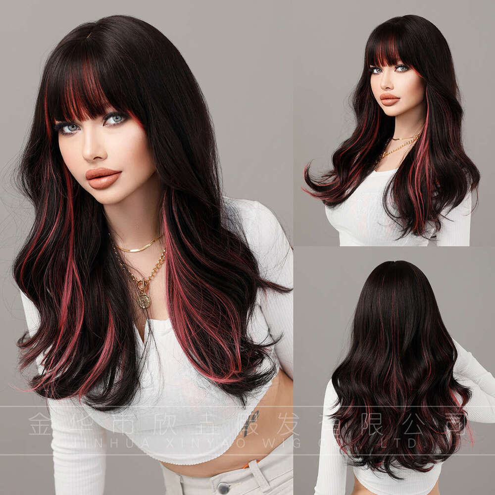 |Multiple Options | Wig Long Curly Hair For Women With Bangs, Big Waves, Synthetic Full Head Wig Kq9 Kq9