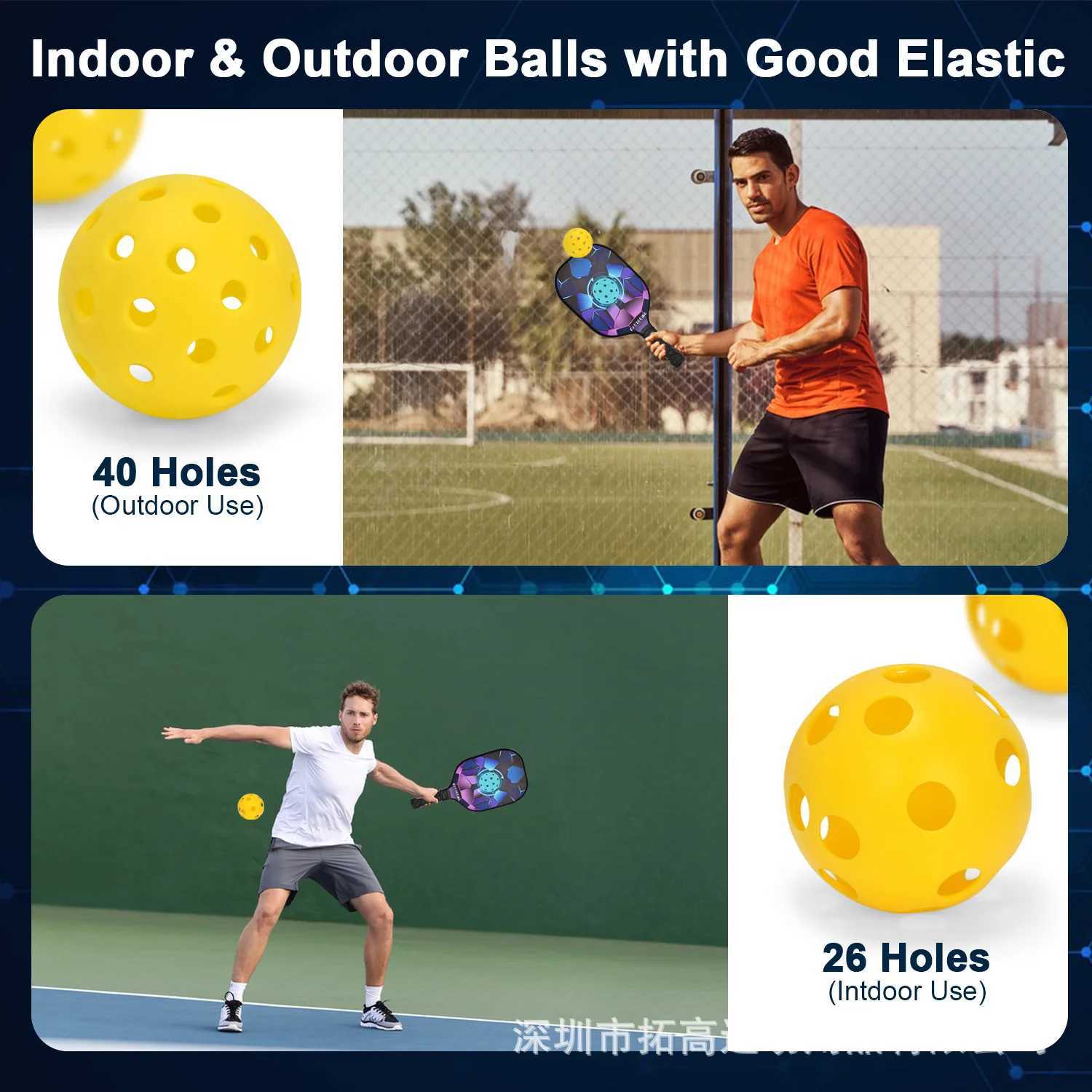 Wholesale 74mm pickleball with 40 holes night light tennis ball for saleW241217