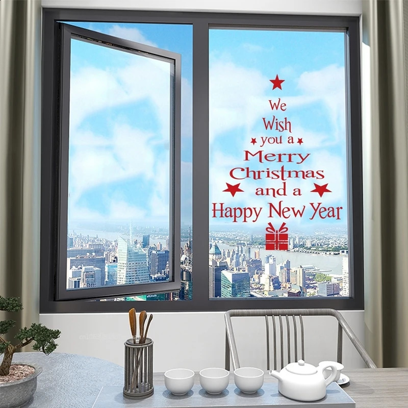 Christmas Tree Window Clings Stickers for Glass Xmas Decals Home Decoration Holiday Decoration 2025 for Year Party 241213