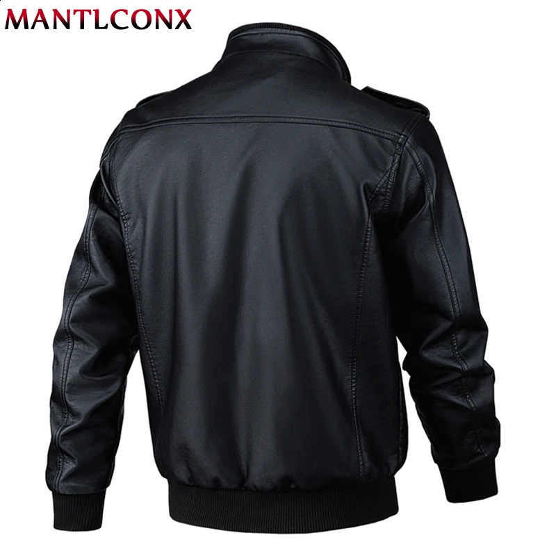 Zip Up Leather Jacket Mens Autumn Winter Vintage Motorcycle for Men Fashion Biker Coats Male Outerwear Windbreak 241217