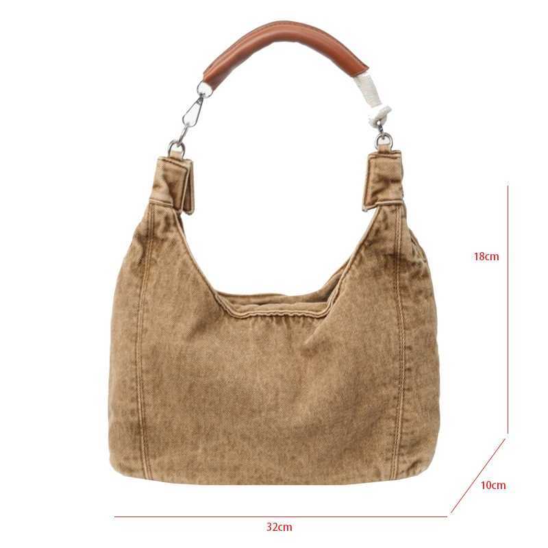 New Free Delivery Denim Shopper Purse Fi Wen Totes Shoder Bag Fem Khaki Canvas Designer French Style Underarm Handbag Z250210 Designer Bag Luxury Bag 