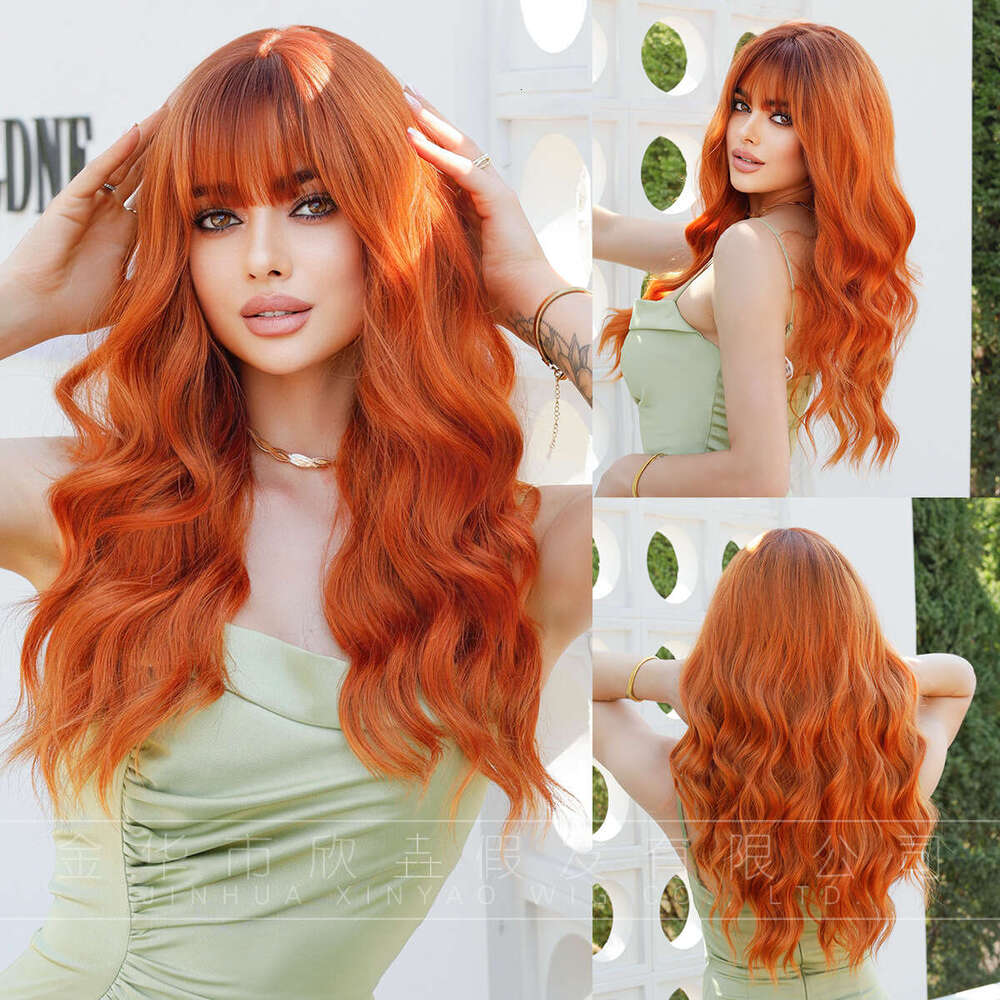 |Multiple Options | Wig Long Curly Hair For Women With Bangs, Big Waves, Synthetic Full Head Wig Kq9 Kq9
