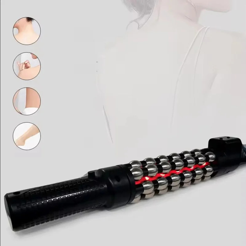 36W Relaxed Red Light Heated Massage Device Roll Massager 360° Rotating Inner Ball Roller for Whole Body Anti Cellulite 241217
