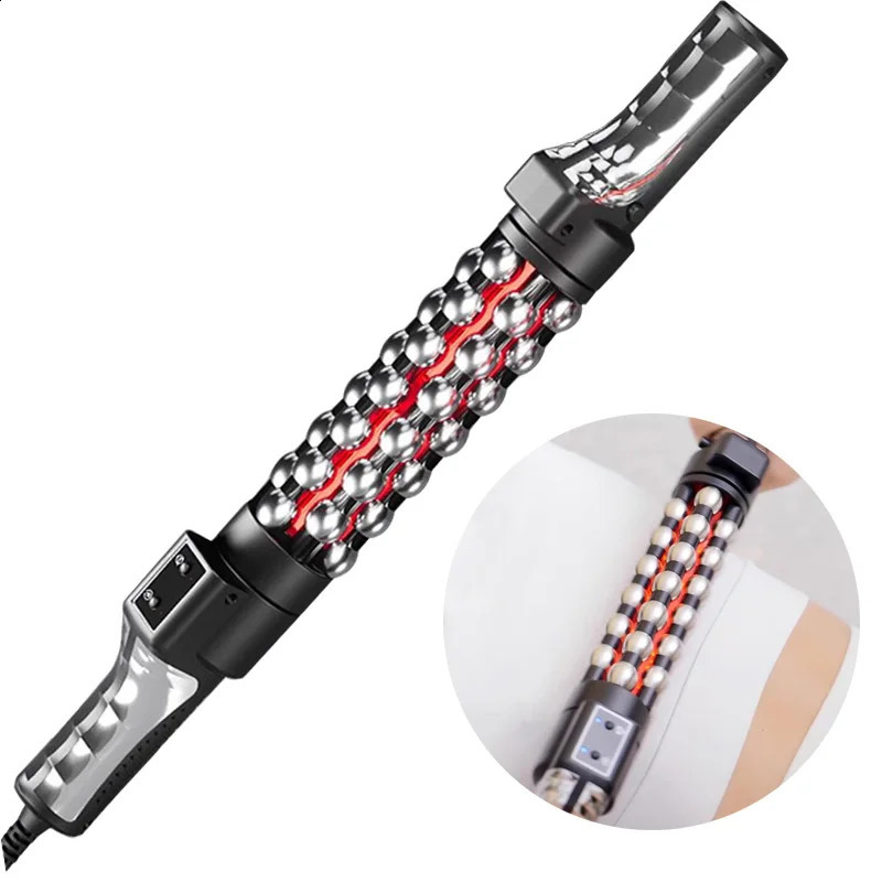 36W Relaxed Red Light Heated Massage Device Roll Massager 360° Rotating Inner Ball Roller for Whole Body Anti Cellulite 241217