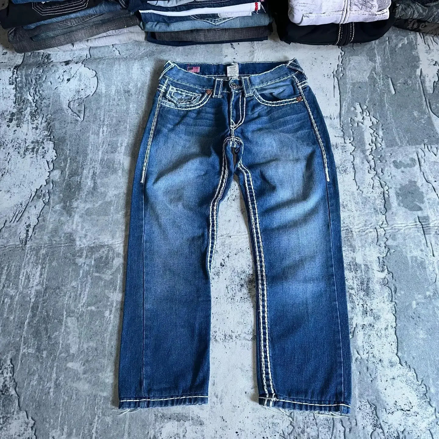 Men Fashion Jeans Work Pants High Street Vintage Hip Hop Embroidered Jeans Baggy Casual Straight Versatile Denim Trousers SXXL 241216