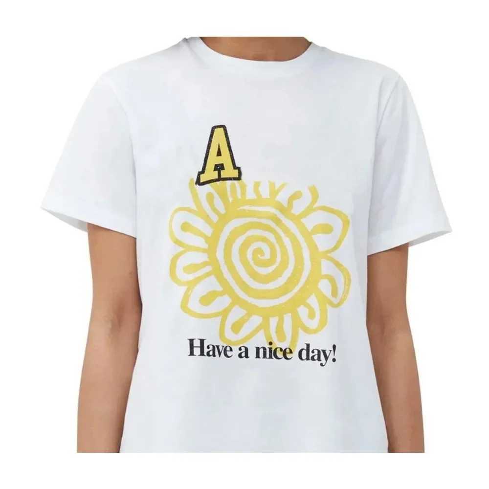 Women's T-Shirt Korean Brand Pure Cotton T-shirt with Fruit Print for Men Women Kid Round Neck Short Slved Casual Loose Short Slved Summer Y24121