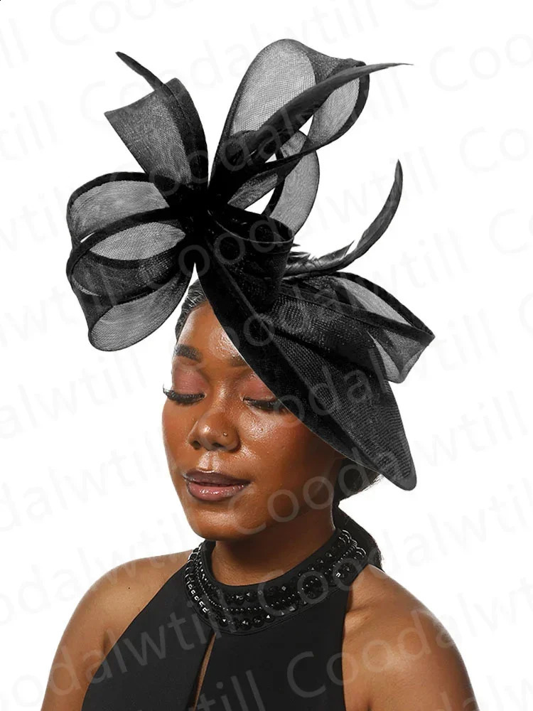 Bride Pillbox Red Fascinator Hat Femme Wedding Chapeau Women Formal Event Tea Millinery Cap Feather Royal Ascot Race Headpiece 241217