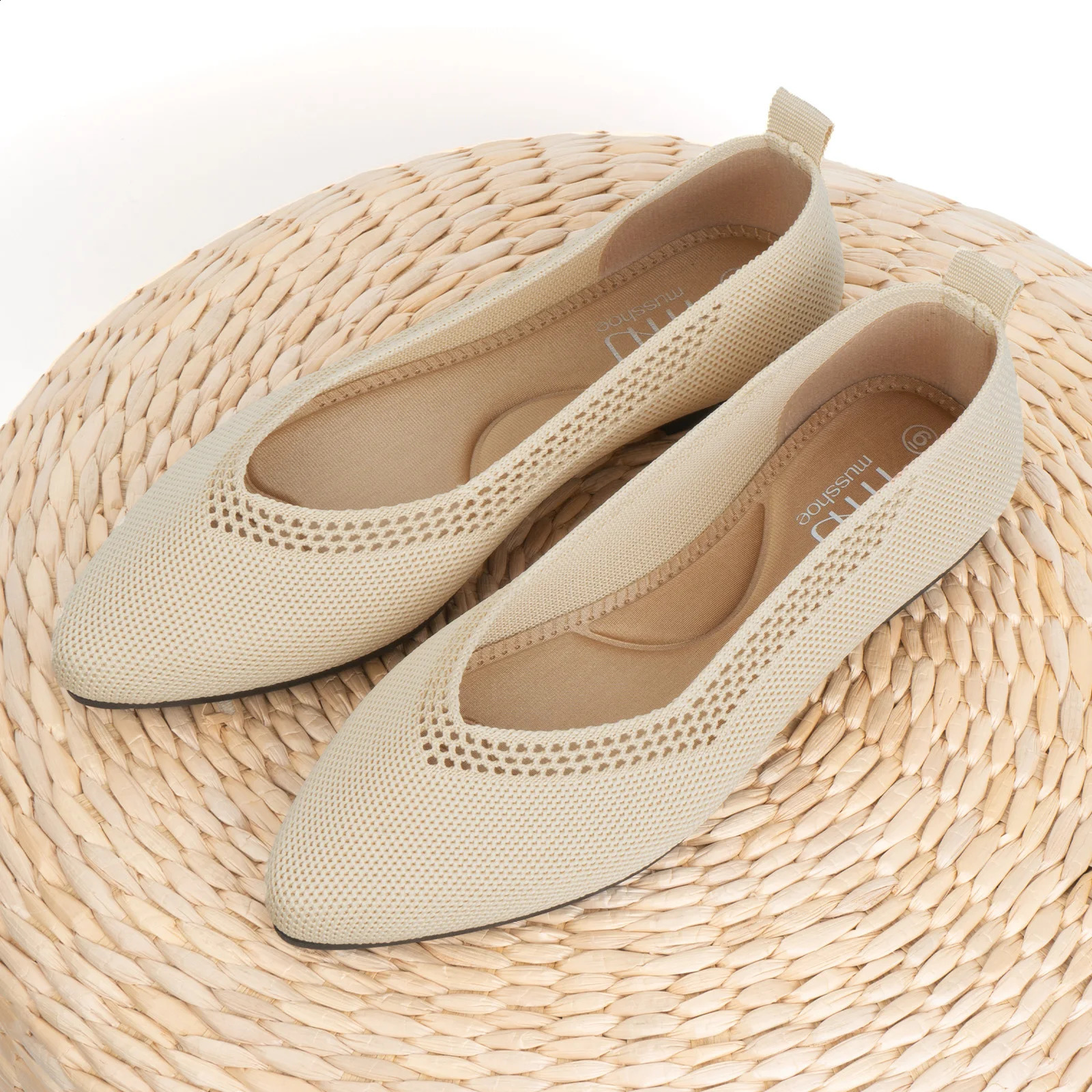 Mesh Flats Shoes for Women Slip on Ballet Flats Dress Shoes Knit Flats Pointed Toe Flat Shoes for Women Comfortable Dressy Women 241213bj - view 3