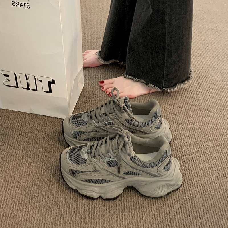 HOT designer free shipping for womens casual grey khaki Mesh breathable surface outdoor sneakers sport shoes size 35-40