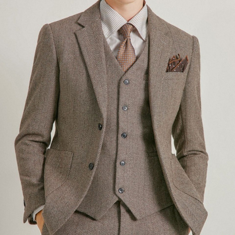D114 Korean style striped suit wedding groom dress business suit