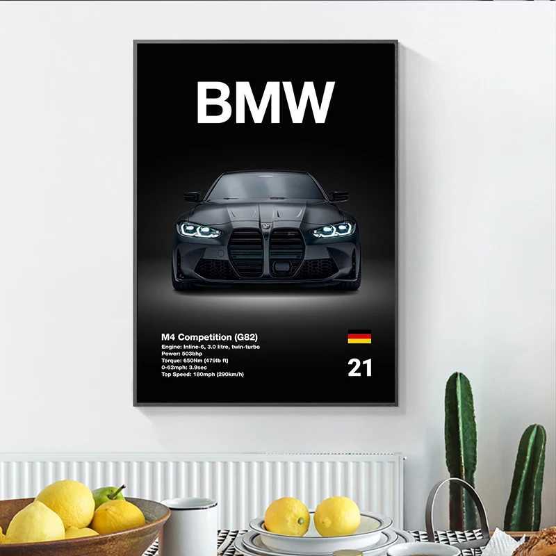 Automotive BMW Car Photography Posters BMW Series Sport Car Prints Canvas Painting Wall Art Pictures Home Living RoomXJ2411216