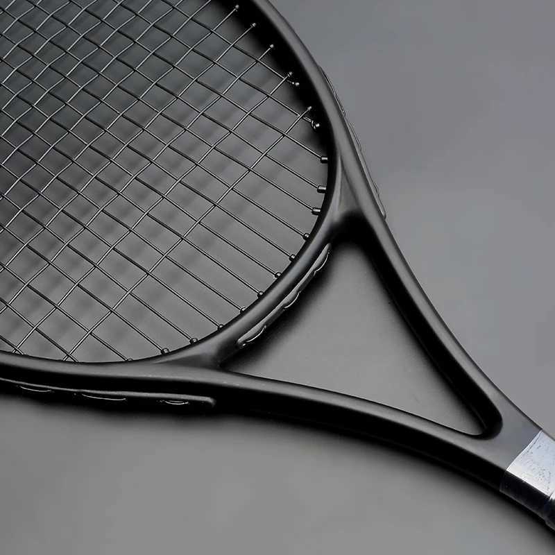 40-55 pound ultra light black tennis racket carbon Laqueta tennis cushion racket string 4 3/8 Laqueta tennis racketW241217