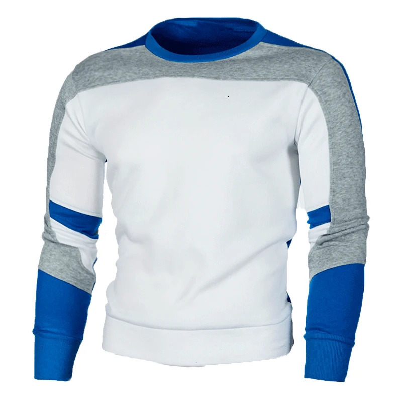 Mens casual Crewneck sweatshirt color block Autumn Spring Pullover sweatshirt 241216