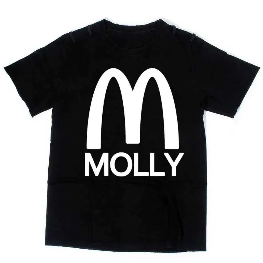 Women's T-Shirt 2025 Women T Shirt Hip Hop Punk Goth Tshirt Letter M Print Harajuku Summer Short Slve Emo Y2K Tops Oversized T-Shirt Clothing Y24