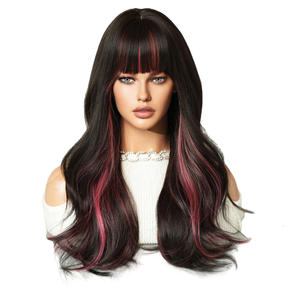 |Multiple Options | Wig Long Curly Hair For Women With Bangs, Big Waves, Synthetic Full Head Wig Kq9 Kq9