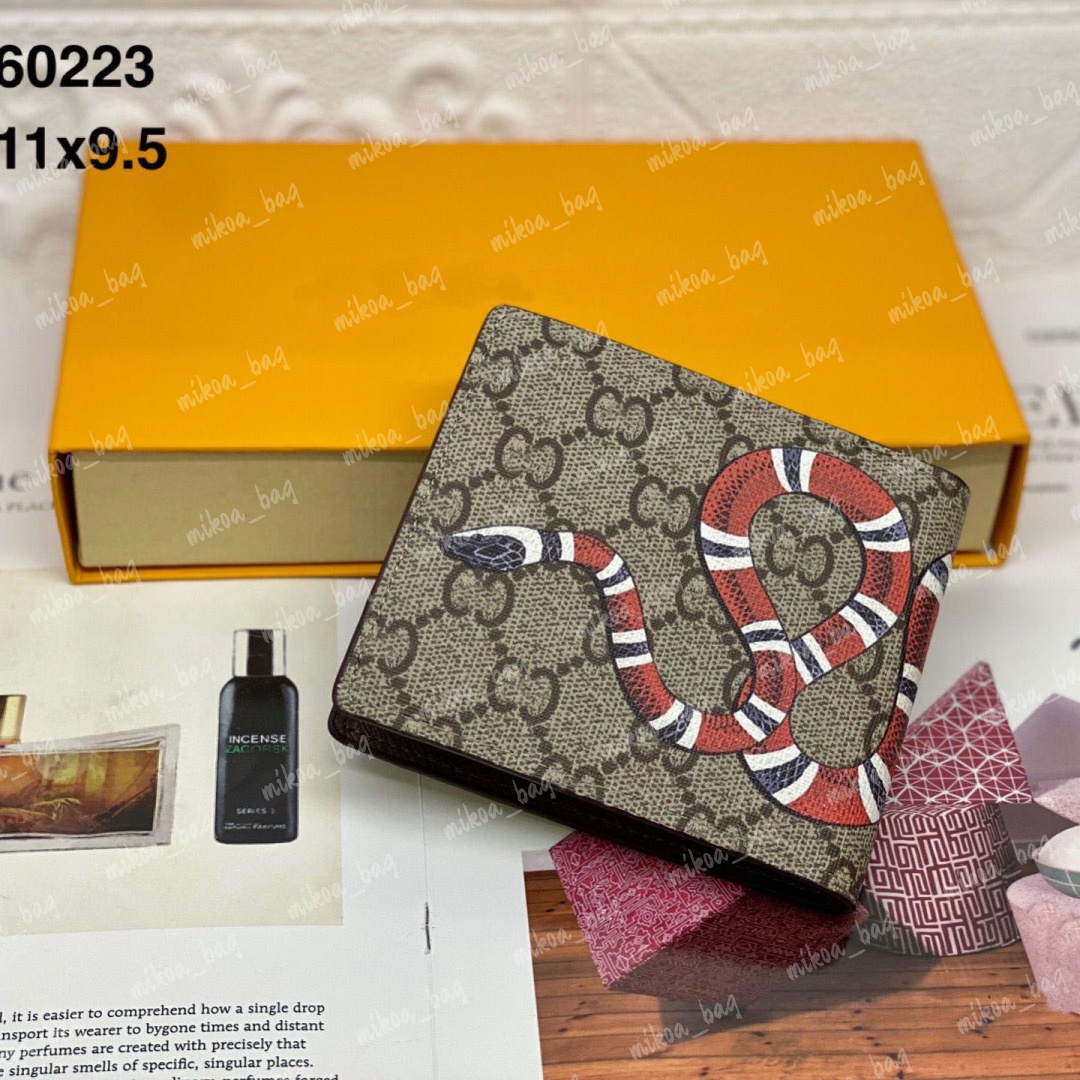 Fashion Men Animal Short Wallet Leather Black Snake Tiger Bee Man Wallets Women Purse Card Holders Woman Wallet Purses With gift Box