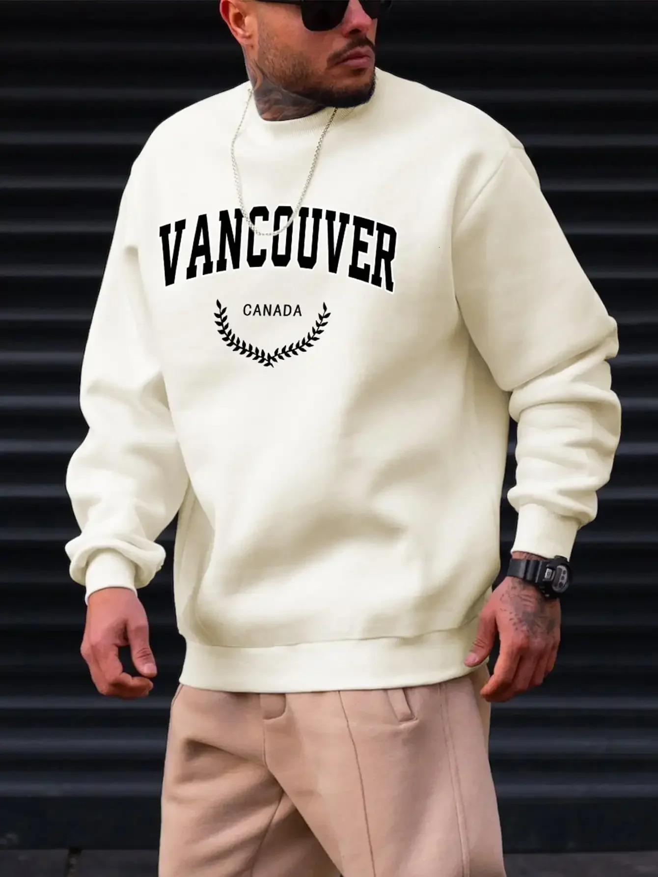 Leaf Mens Top Autumn Street Style Casual Sweatshirt Fashion Hip Hop Mens Sweatshirt from Vancouver Canada 241216