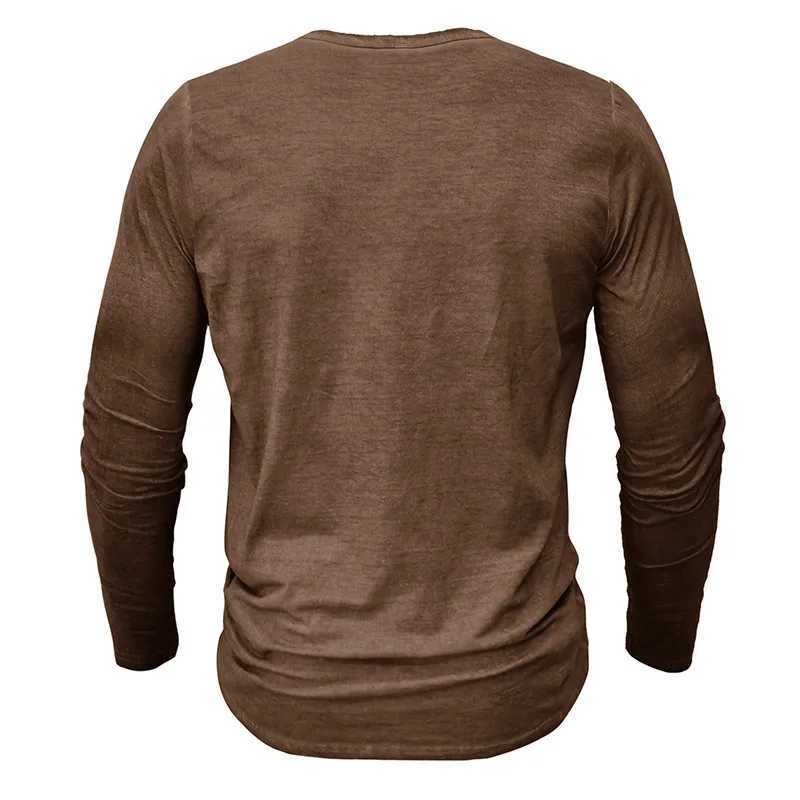 2023 Vintage Mens Henley Shirts Men Cotton Long Sleeve T Shirt Hip Hop Punk Knight Tops Oversized Tee Shirt Man Clothing W241216