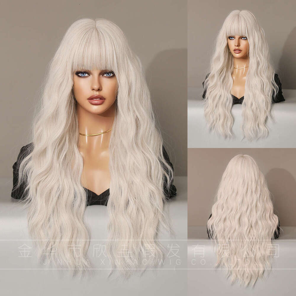 Attention To Ordering - Women's Sier Pink Wavy Long Curly Hair Wig, Cosplay Lolita Wig Kq9 Kq9
