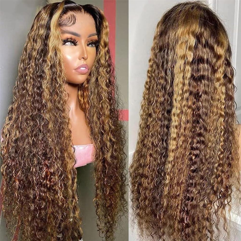 32 Inch Curly Simualtion human hair lace front wigs For Black Women Pre Plucked Brazilian 13x4 Deep Wave Frontal Wig Synthetic Black Hd Lace Wig Big C