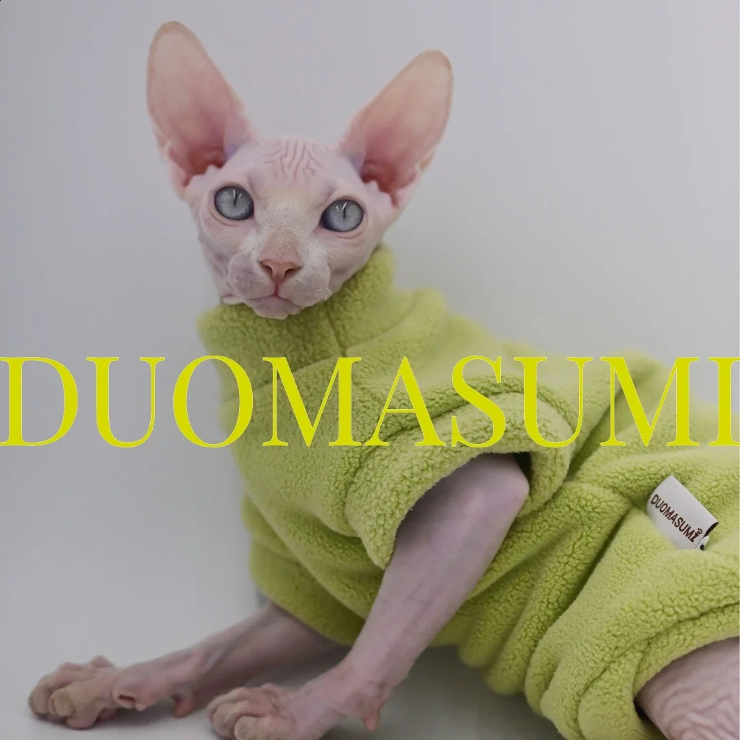 DUOMASUMI-Soft Dirt-Resistant Sphynx Clothes Costume Thick Winter Apparel Devon Hairless Cat Clothing 241216