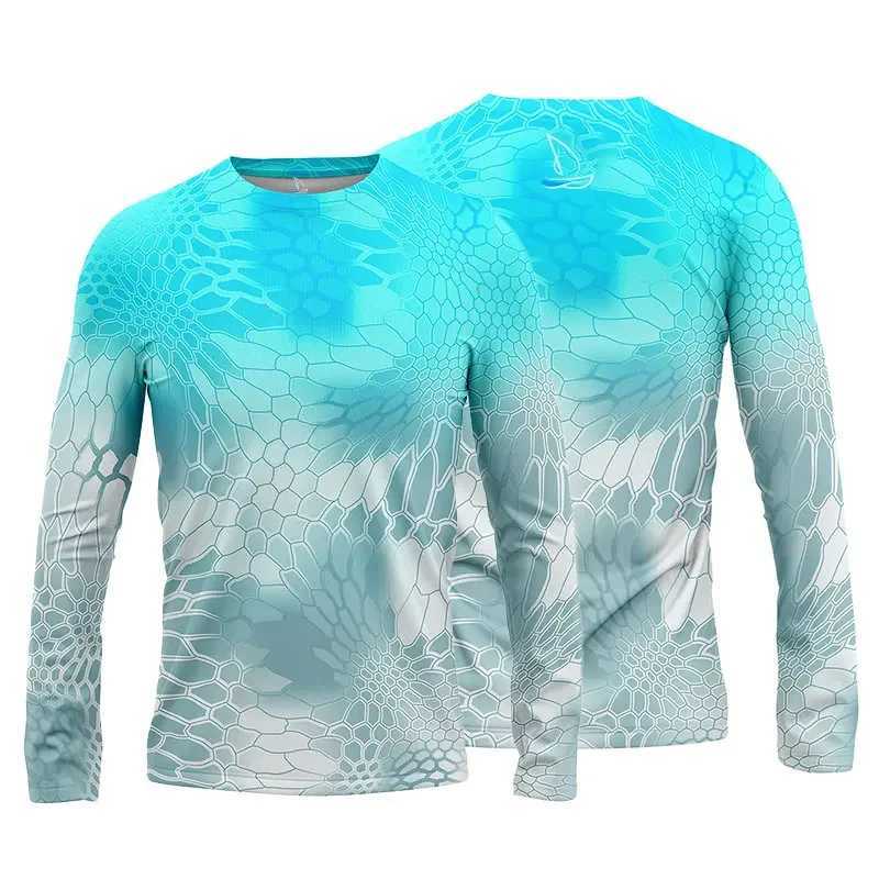 Mens Fishing Shirt Print T-Shirt Fishing Apparel Long Sleeve Fishing Shirt Outdoor Sports Crewneck Tops Oversized Comfort 6XL W241216