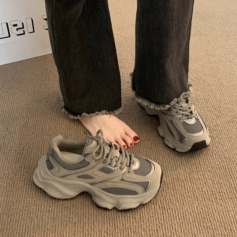 HOT designer free shipping for womens casual grey khaki Mesh breathable surface outdoor sneakers sport shoes size 35-40