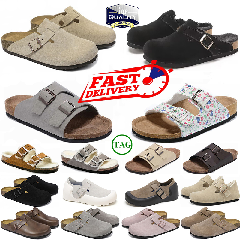 Designer Clogs Sandals Clog Slippers Cork Flat High Quality Fashion Summer winter Genuine Leather Slide Favourite Beach Casual classic Shoes Women Men Size 35-46