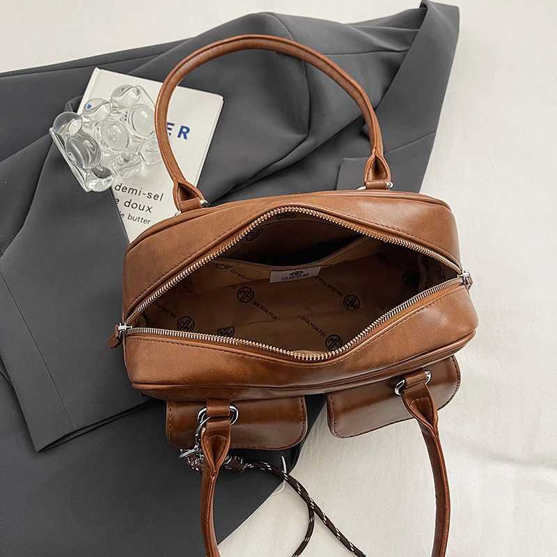 Ladies Motorcycle Bag Autumn/Winter New Shoe Bag Luxury Designer Wen Ladies Bag Postman Bag Zipper Handbag Y250318