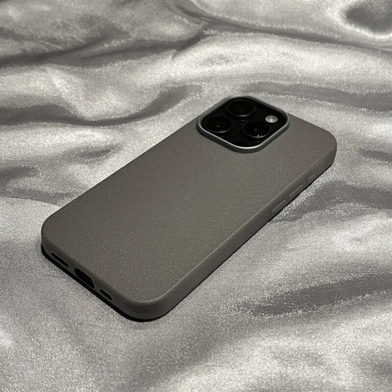 Plain leather pattern suitable for Apple 16Promax phone case 15PRO, high appearance 14PRO, anti drop dirt resistant, personalized and simple