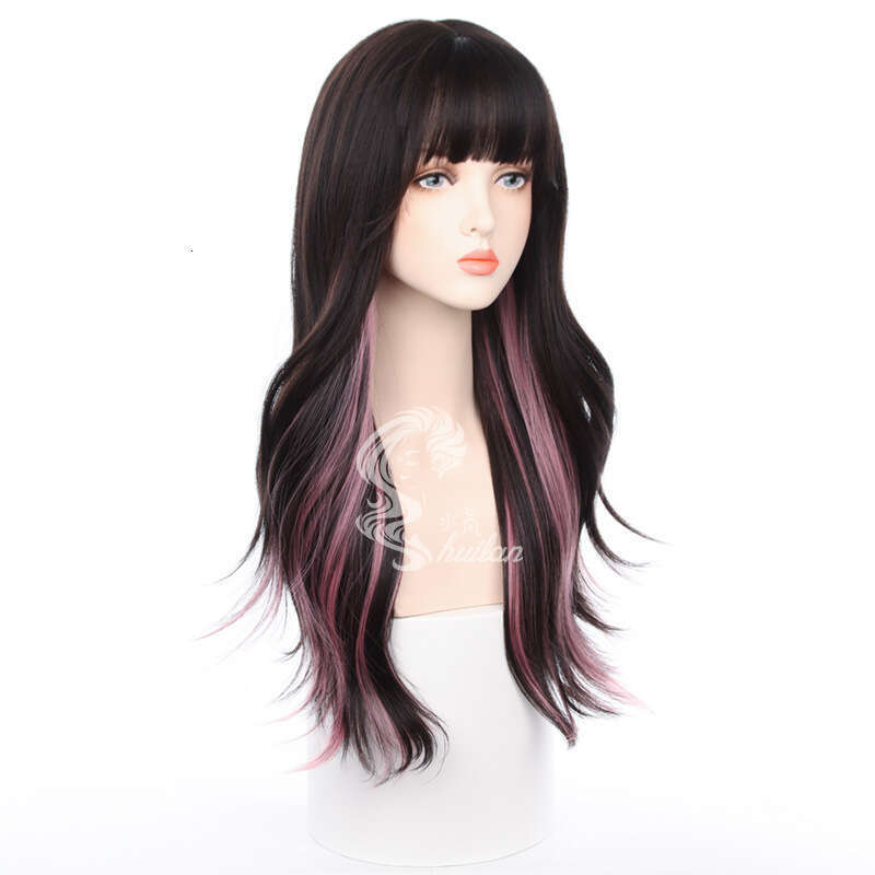 New Wig For Women With Large Wave Curls, Fashionable Internet Celebrity, Natural Air Bangs, Full Head Set Kq9 Kq9