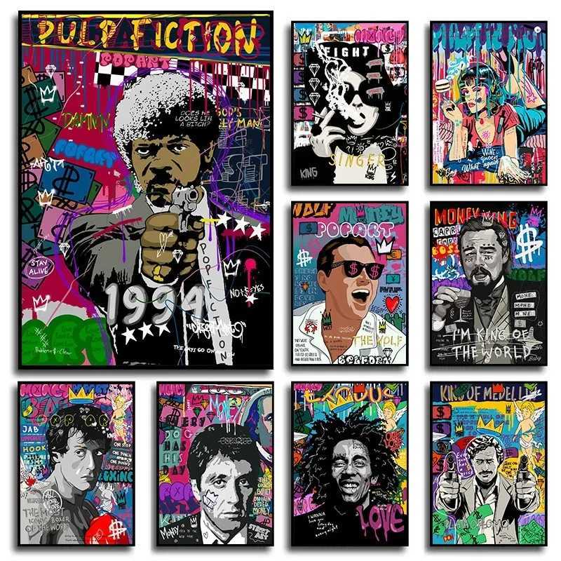 Graffiti Street Pop Art Banksy Portraits Of Famous People Poster Abstract Canvas Oil Painting Wall Art Pictures Home DecorXJ2411216