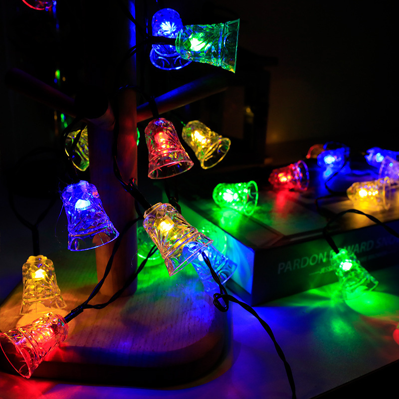 Outdoor LED Light String with Solar Power and Bells for Festival Decor Perfect for Courtyards and Gardens