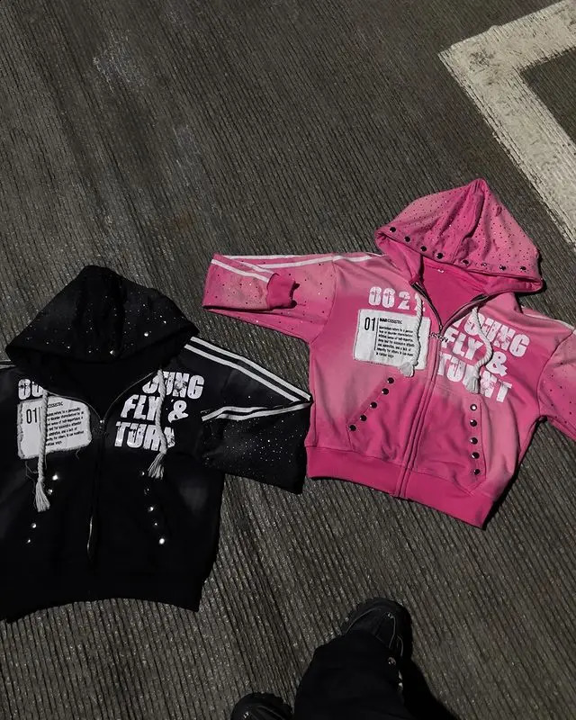 Y2k Sportswear Two Piece Set Men and Women Hip Hop Harajuku Retro Patch Print Oversized Hoodie Sweatshirt Punk Casual Sweatpants 241217