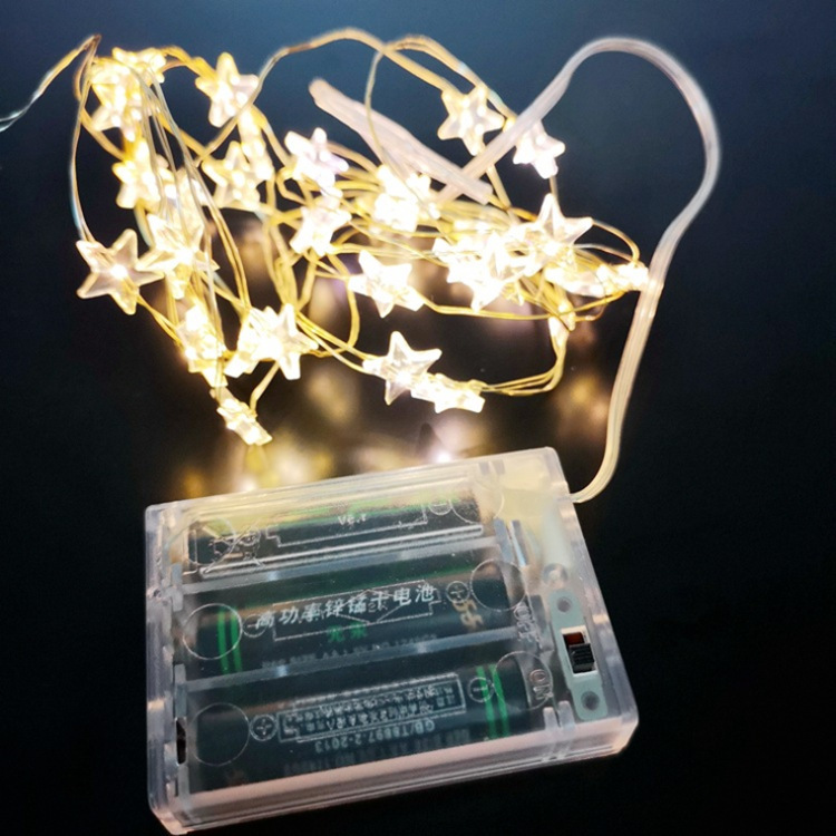 Battery Operated Small Star Lights - Elegant Copper Wire LED Ornaments for Holiday Decoration