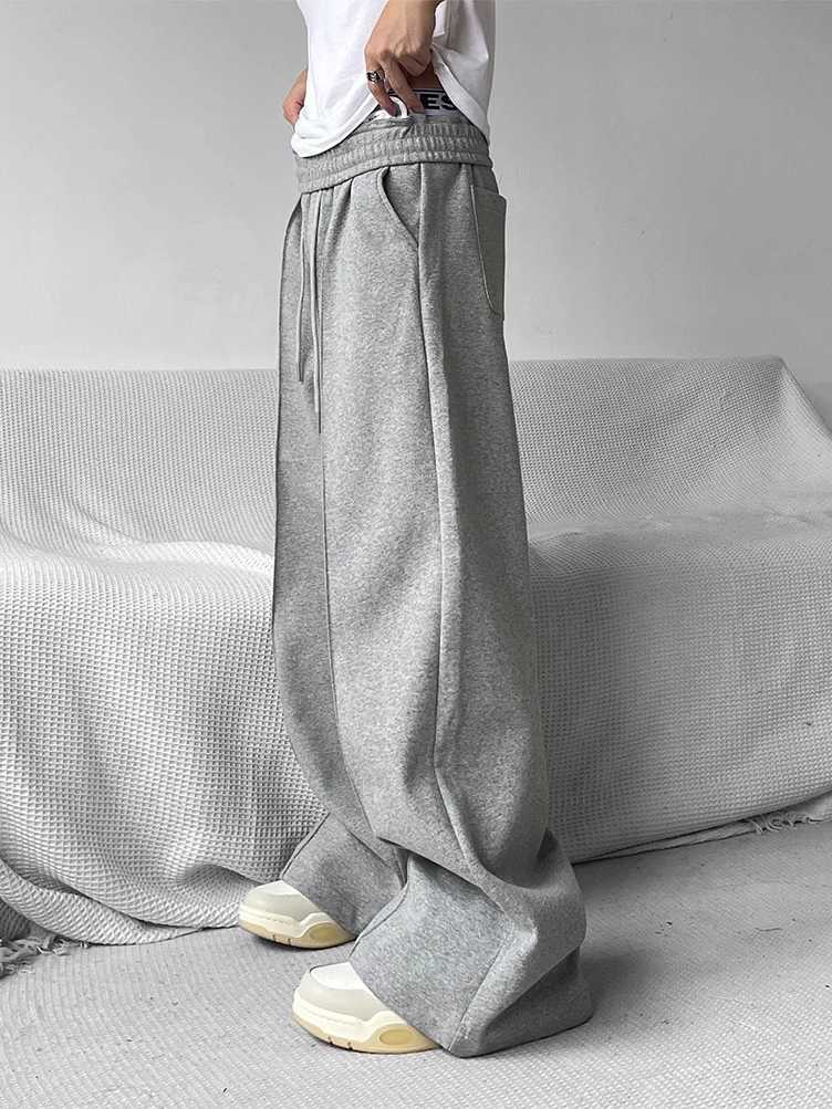 2025S Fashion Designer High Quality Y K Retro Wide Leg Sparkg For Sports Straight And Long Casual Mens Extra Large Heavy Track Pants Black Grey T