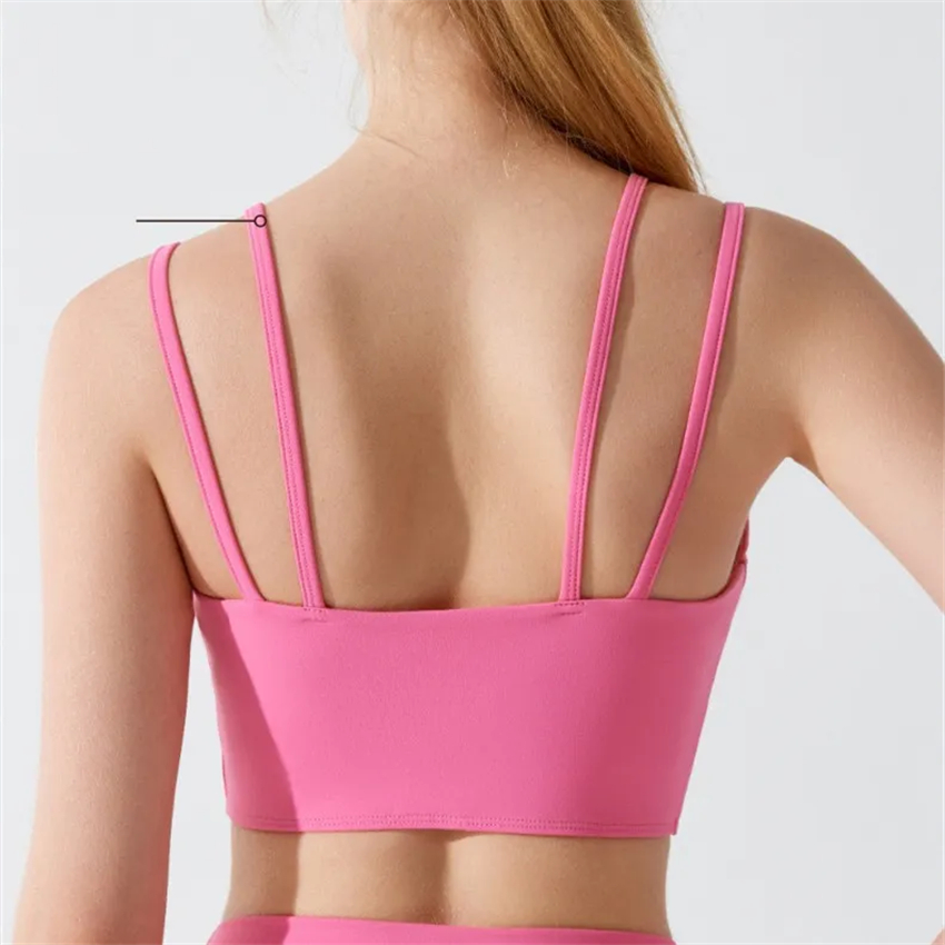 379 Women Sports Bras Tops Cew Neck Finess Tank Vest Skinfriendly Workout Breathble Crisscross Quick Dry Top Female Yw283