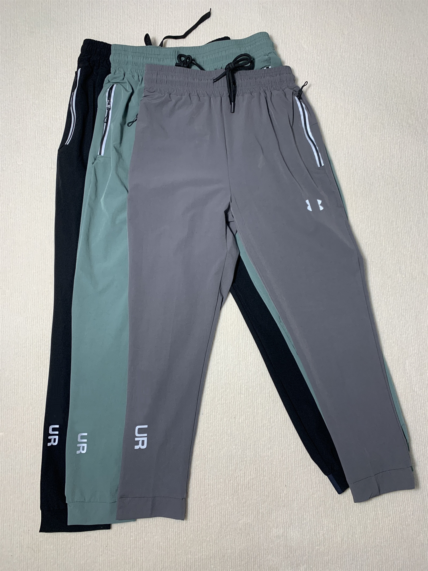 Fashion Summer Brand Designer men's Quick drying training t-shirt casual sportswear fitness running breathable small foot zippered joggers Long pants tracksuit