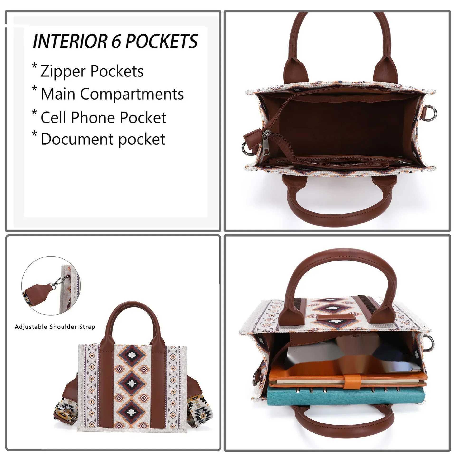 Women Handbags Western Wallet Female Shoulder Bohemian Aztec Bag Shopping Tote Large Capacity Travel 240909 Totes